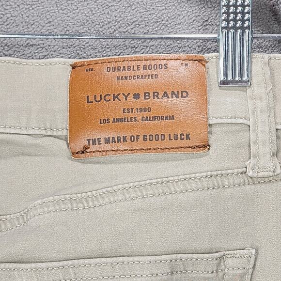Lucky Brand 121 Slim Straight Pants sz 30x32 Mens Beige Canvas Khakis Chinos - Picture 5 of 11